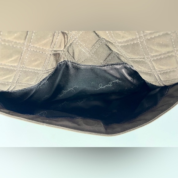 Vera Bradley Espresso Brown Quilted Cotton Laptop Bag Carry On Satchel Tote - Picture 10 of 12